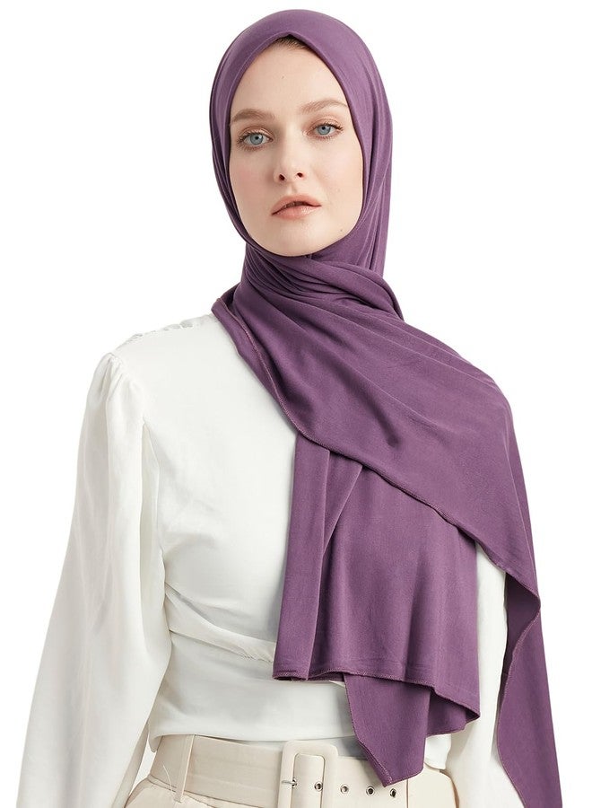Modefa Women's Turkish Islamic Premium Jersey Hijab Shawl Wrap Scarf (Regal Purple) - Image 2